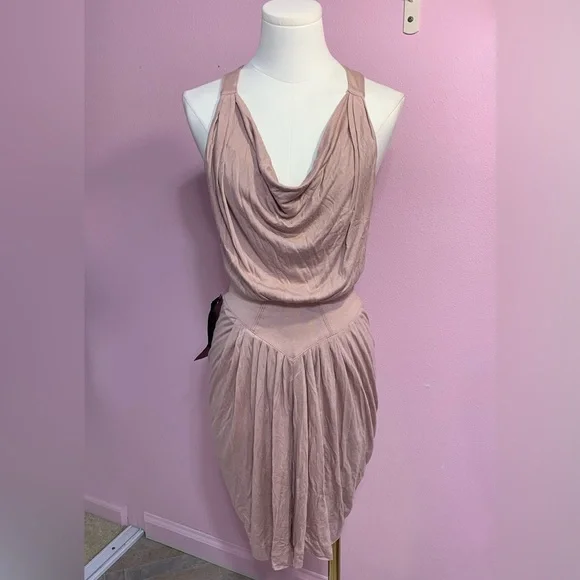 VTG bebe Blush Draped Mini Dress - Picture 1 of 14